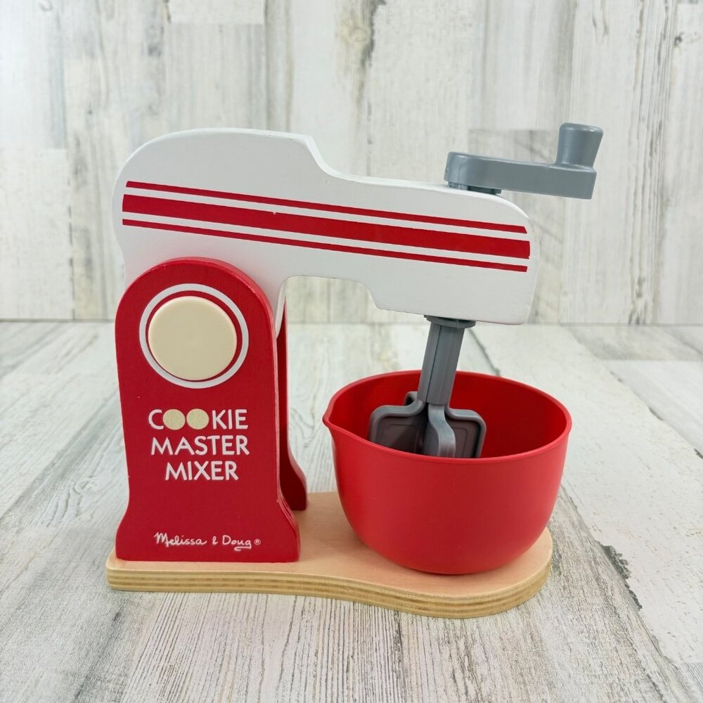 Melissa & Doug Wooden Blend & Bake Cookie Maker Mixer and Bowl Kids Pretend Play